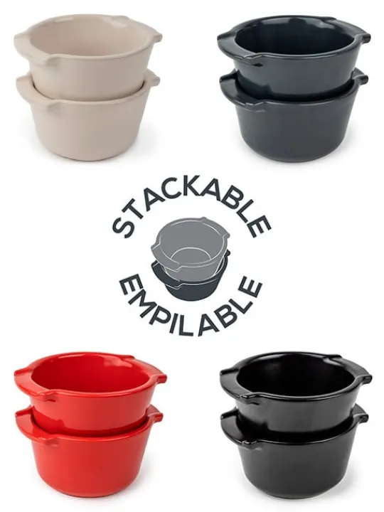 Peugeot Saveurs Appolia Duo de ramequins en céramique 20cl, noir satin -> Idées Cadeaux -50€|Plats Individuels
