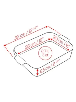 Peugeot Saveurs Appolia Plat four céramique rectangle 32 cm - 12,5" -><noscript><img width=