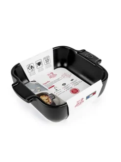 Peugeot Saveurs Appolia Plat four céramique individuel carré noir satin 18 cm -><noscript><img width=