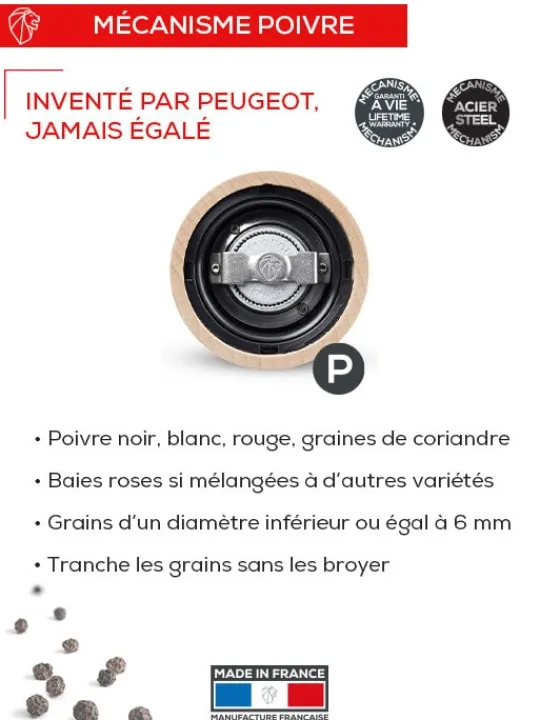 Peugeot Saveurs Daman Moulin à poivre manuel en acryl et inox u'select 21 cm -> Idées Cadeaux -100€|Envie De Design