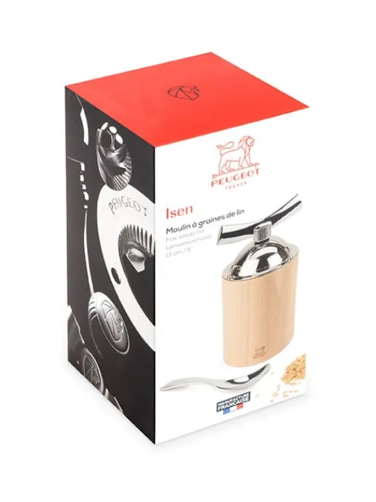 Peugeot Saveurs Isen moulin à graines de lin manuel en bois et inox couleur naturel 13 cm -> Envie De Saveurs|Moulins Expert