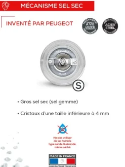 Peugeot Saveurs Nancy Moulin à sel manuel en acryl 18 cm -> Moulins À Sel Et Salières