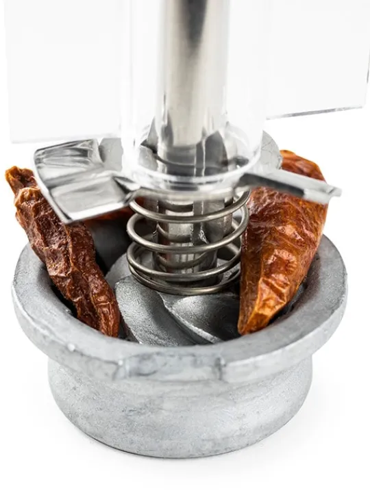 Peugeot Saveurs Oléron Moulin à piment manuel en bois et acryl couleur 14 cm -> Moulins Expert