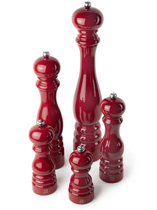 Peugeot Saveurs Paris Moulin à poivre manuel en bois, laqué rouge passion, 22 cm - 9in -> Moulins À Poivre