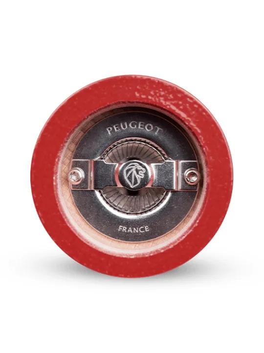 Peugeot Saveurs Paris Moulin à sel manuel en bois, laqué rouge passion, 18 cm - 7in -> Moulins À Sel Et Salières