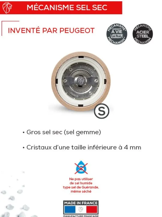 Peugeot Saveurs Paris u'select moulin à sel manuel en bois, u'select, collection , 18 cm - 7in -> Idées Cadeaux -100€|Moulins À Sel Et Salières