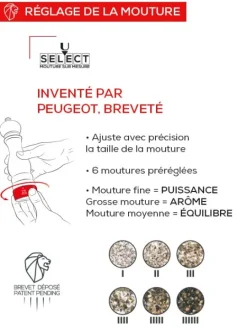 Peugeot Saveurs Paris u'select moulin à sel manuel en bois, u'select, collection , 30 cm - 12in -><noscript><img width=