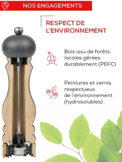 Peugeot Saveurs Tahiti Moulin à sel manuel en bois couleur blanc mat 20 cm -><noscript><img width=